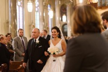 Father giving bride away at a Detroit Catholic Wedding Ceremony