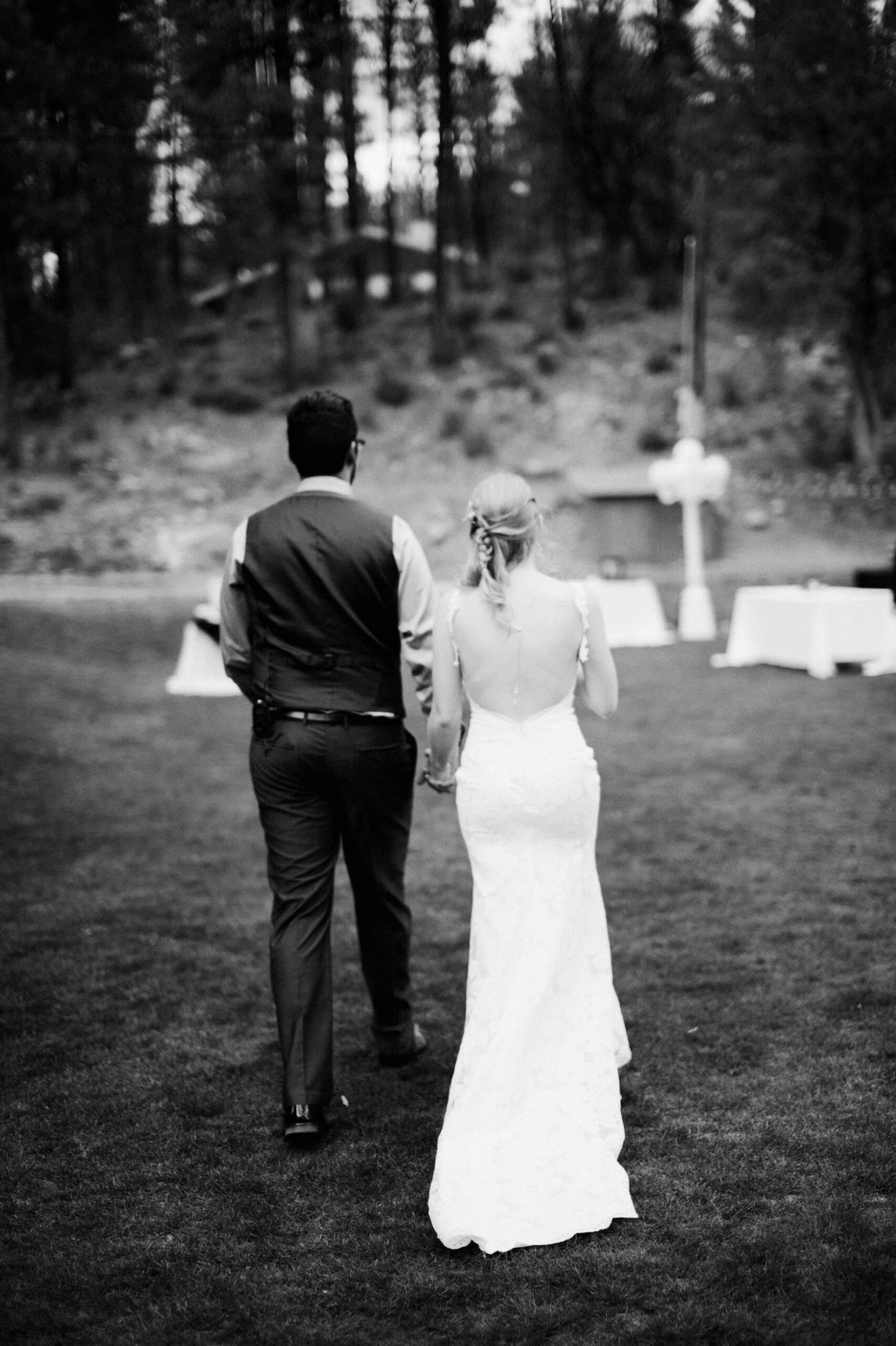 black and white bride and groom portrait