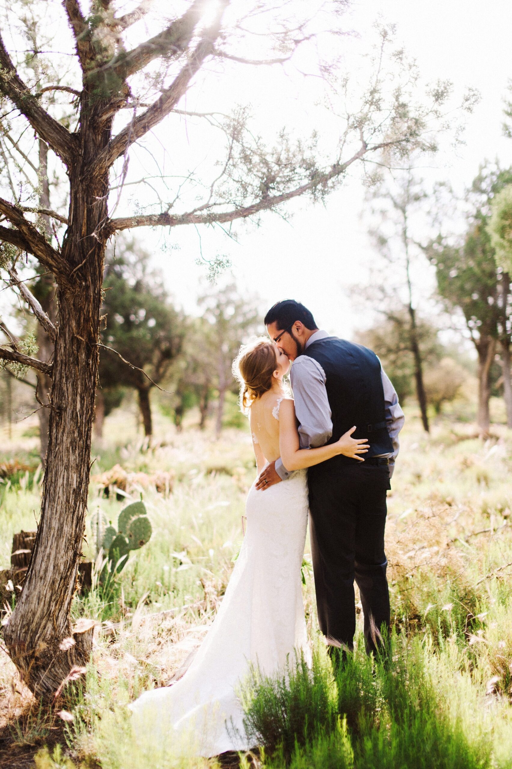 bride in low back dress