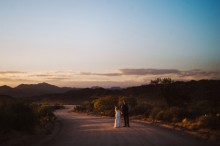 arizona sunset wedding portrait