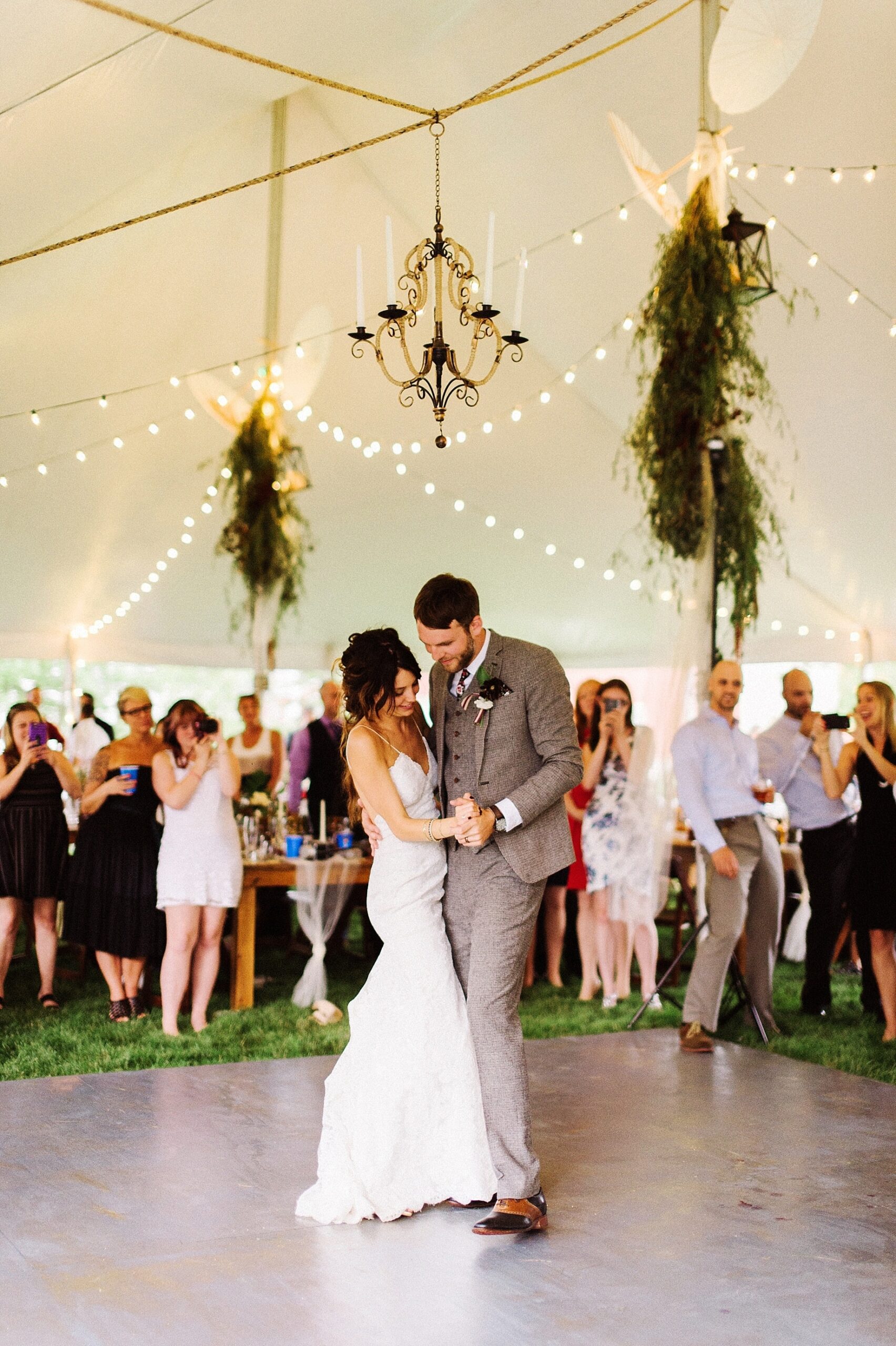 first dance bohemian backyard wedding