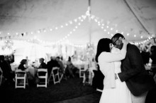 first dance in backyard tented wedding