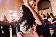 bride and groom dancing the night away