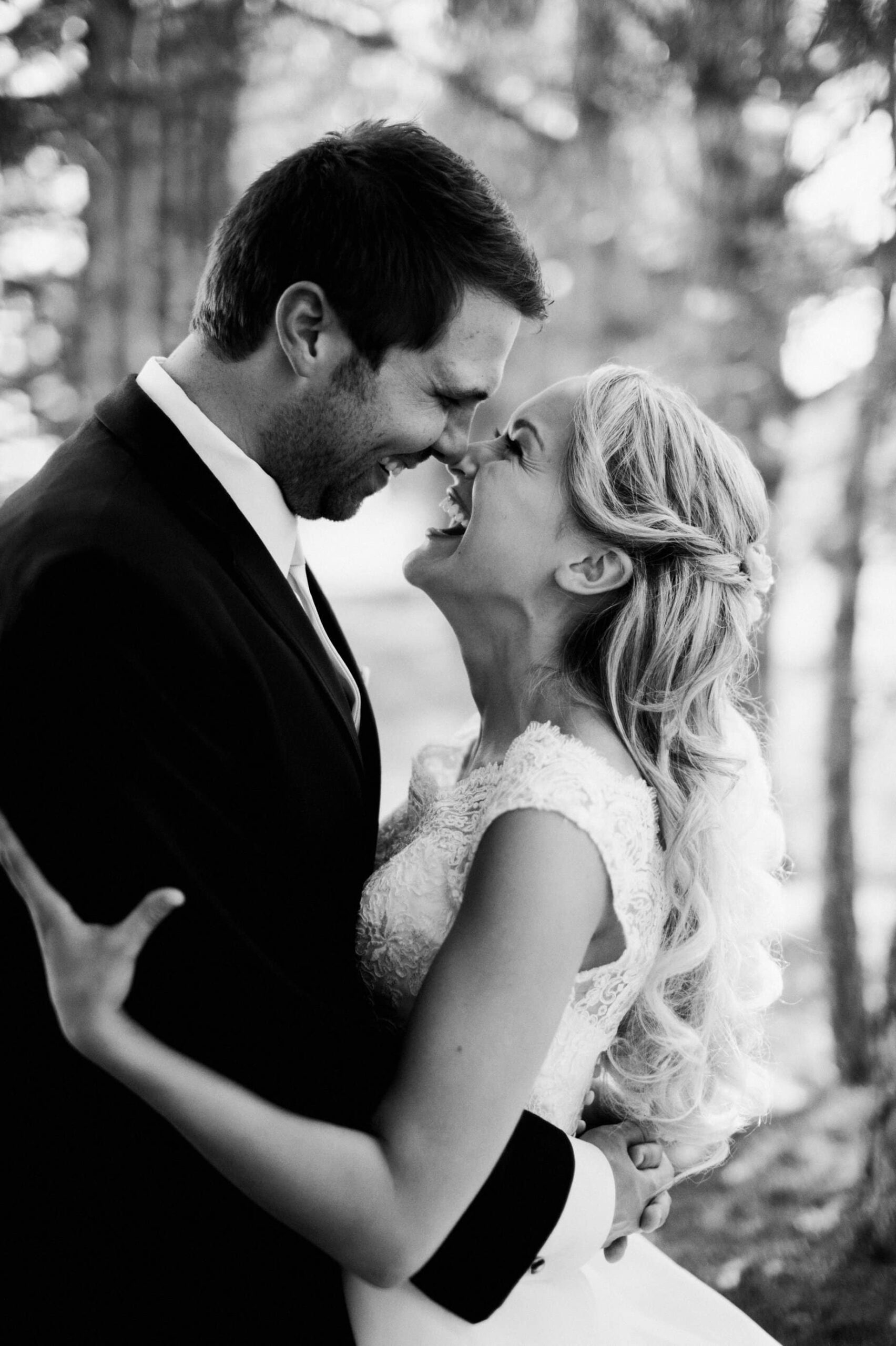 sweet bride and groom