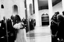 bride shares a moment with her dad at her wedding ceremony