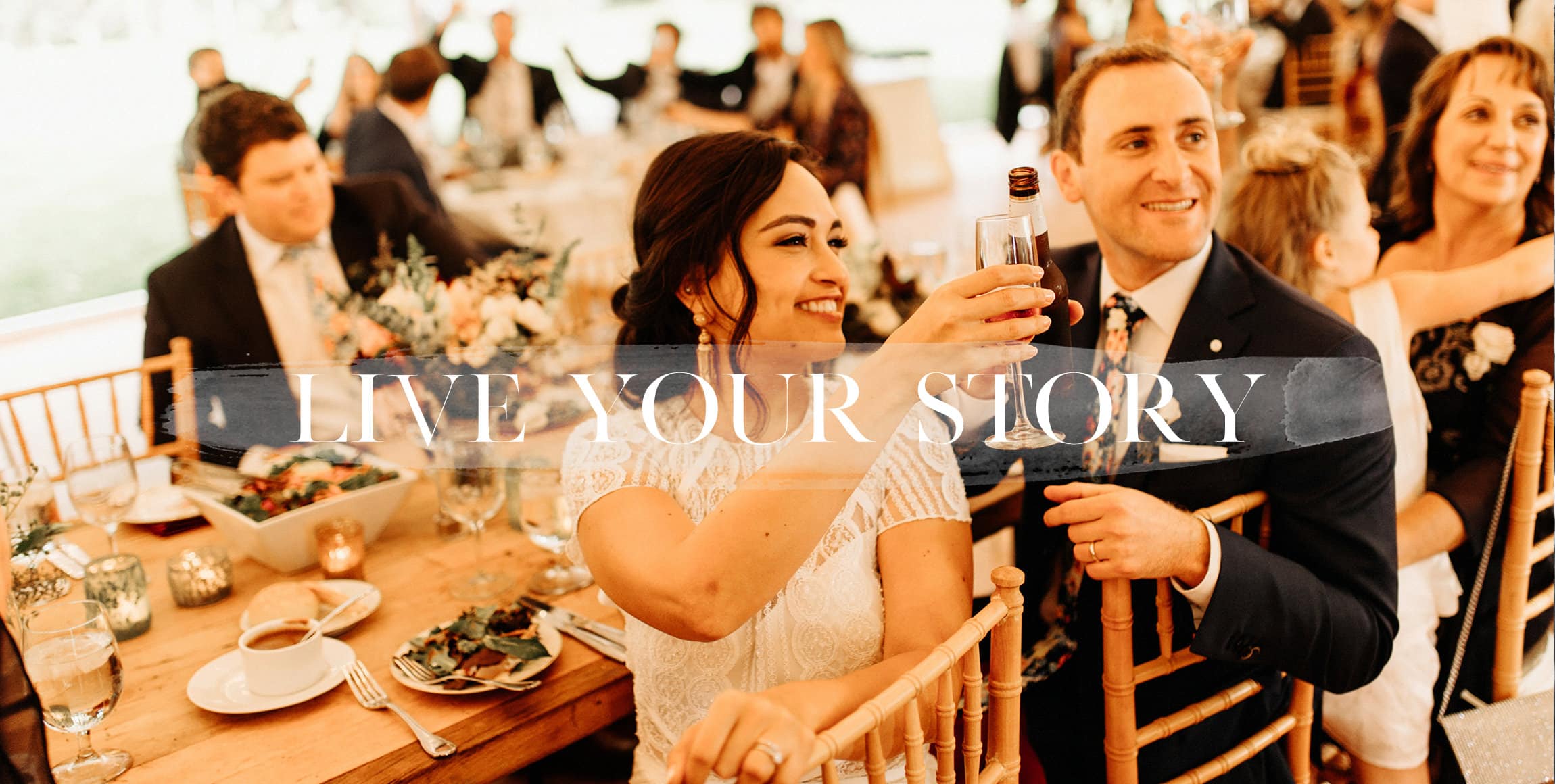 couple toasting during their wedding at cornman farms in ann arbor