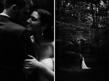black and white portraits of a bride and groom
