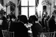 bride and groom enjoying their reception at the grosse pointe war memorial
