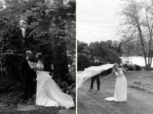 black and white portraits of bride and groom