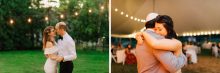 an intimate first dance during a backyard wedding in the covid era