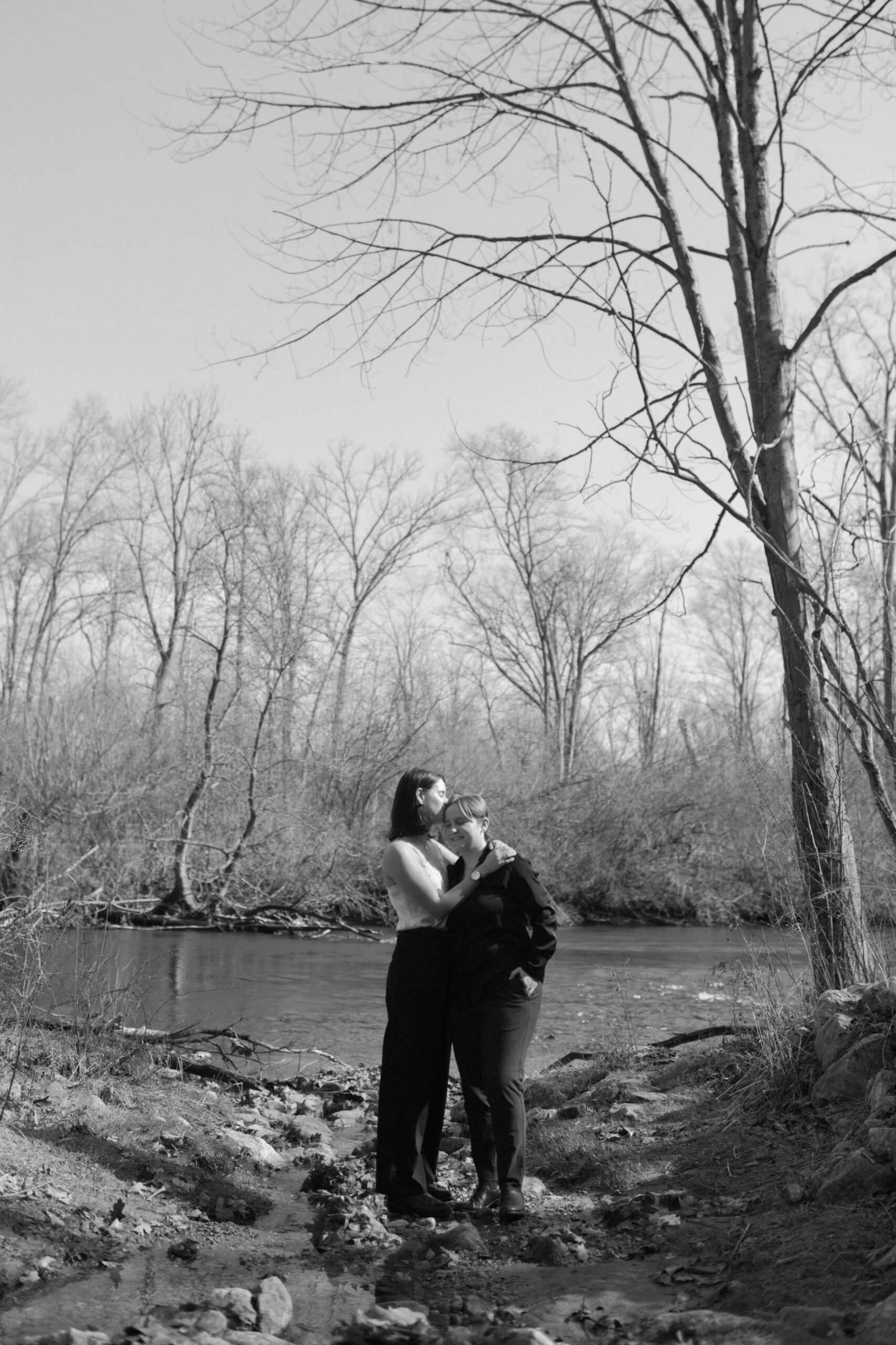 A portrait of a couple after their proposal.