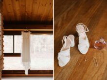 Still life of bridal details