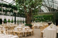reception setup at a Planterra Conservatory Wedding