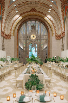 reception decor at a guardian building wedding