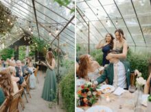 Sisters of the bride and groom give speeches during a Glass House Community Wedding