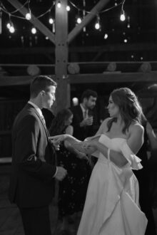 Bride and groom dancing the night away
