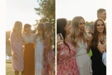 candid portraits with guests during a rehearsal dinner at the Bay view country club