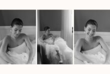 Editorial bridal portraits at Hotel David Whitney in downtown Detroit.