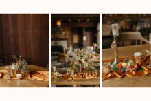 editorial wedding tablescape with fresh fruit and autumn colors