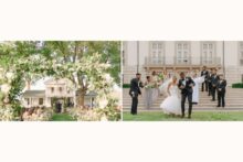 Bride and groom jumping the broom.