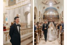 groom waiting at the altar during a catholic wedding mass