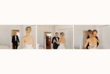 first look with father at a wedding in Petoskey Michigan