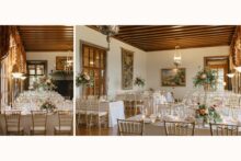 wedding reception tablescape in a romantic historic mansion