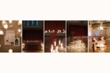 red rose wedding details with lots of candlelight