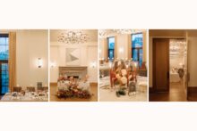 editorial wedding tablescape with warm lighting