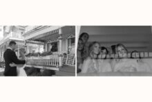 Mother and bridesmaids watching the first look