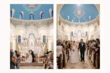 first kiss to end a wedding ceremony at saint hyacinth in Detroit