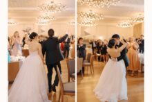 Bride and groom enter their reception in Bixby Hall at the Shinola Hotel