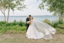 wedding Portrait by the water in petoskey