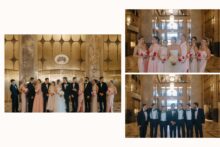 wedding party portraits inside the fisher building in detroit