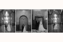 classic wedding portraits at the fisher building in Detroit