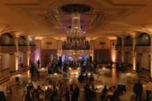Overhead photo of a wedding reception