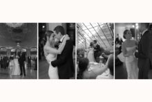 Bride and groom sharing a first dance.