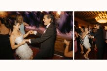 bride and groom dancing at their DAC wedding reception