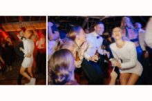 Energetic dance floor moments at a Perry Hotel wedding reception