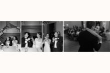 Bride and groom enjoying their wedding reception.